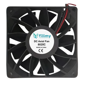 8025軸流ファン80mm 12ボルトDCブラシレス冷却ファンプラスチックブレード80x 80x 25mm DCファンプロジェクターブレーカ用 - Product Image 1