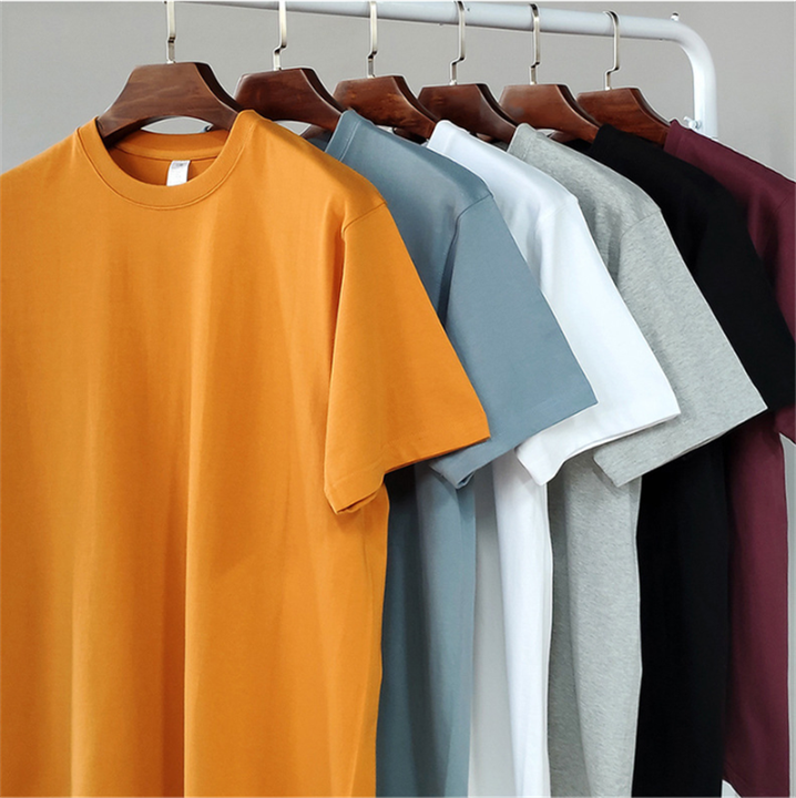 Camisetas holgadas de moda para hombre, camisetas sin costuras 300 de algodón pesado, color blanco, 100% g