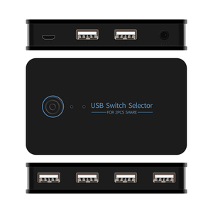 USB2.0 Switcher,2x4 <strong>USB</strong> <strong>KVM</strong> <strong>Switch</strong> Selector 2 Computers Share 4 <strong>USB</strong> for Keyboard Mouse Printer,Compatible <strong>With</strong> Windows, Mac - Product Image 1