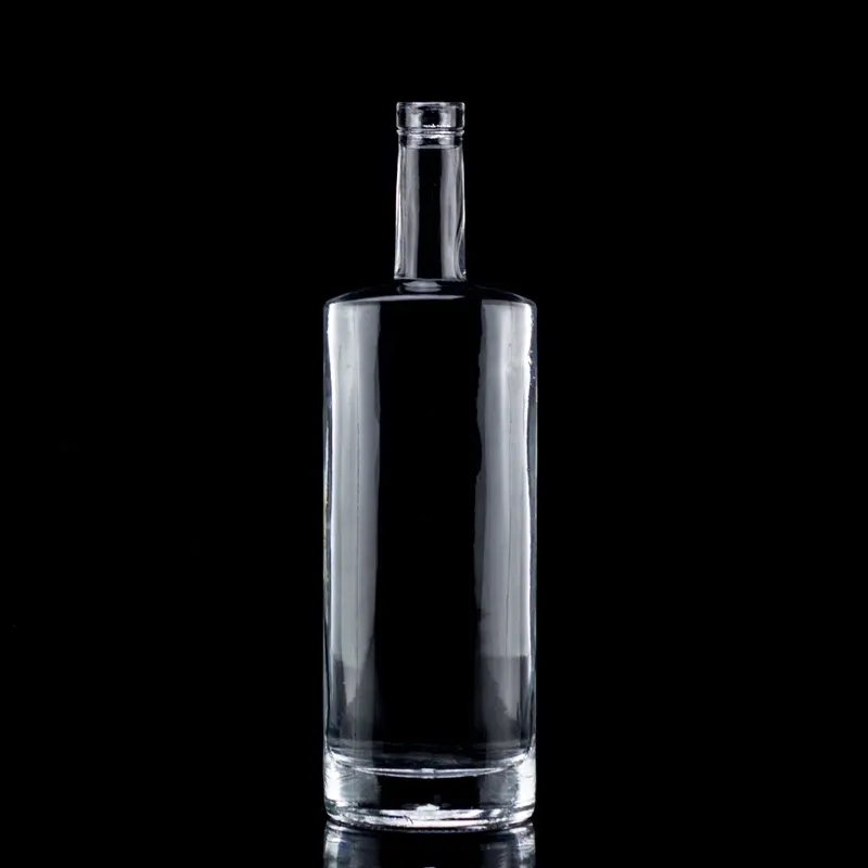 Botol Kaca Kapasitas Besar 1750Ml 1000Ml untuk Minuman Keras Botol Vodka Bulat Khusus