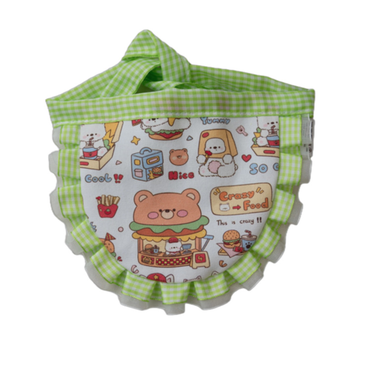 Bavoir en dentelle ours hamburger