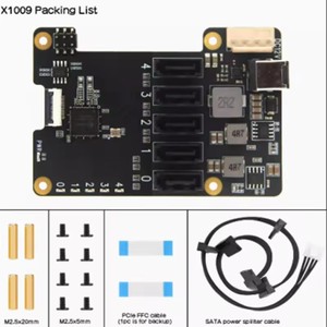 La scheda di espansione Raspberry PI5 PI5 dedicata PCIe to 5-port SATA supporta cinque dispositivi SATA3.0 X1009 - Product Image 3