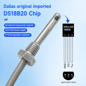 Termistor DS18B20 NTC Sensor de temperatura ambiente de 1m con mediciones precisas - Product Image 3
