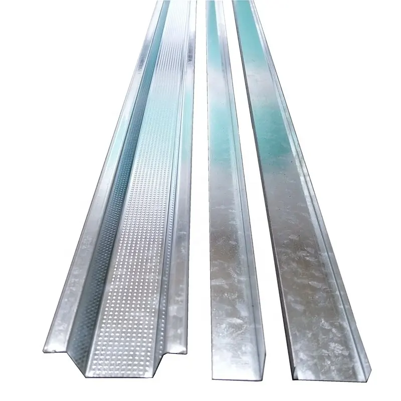 Accesorios de placas de yeso Soporte de perfil de paneles de yeso de acero galvanizado perno de metal/pista/Omega/C/U canal de enrasado Quilla de acero ligero