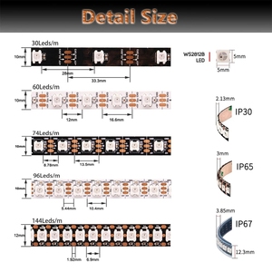WS2812B USB-LED-Streifen RGB 5m langes adressierbares Pixel band mit 14 Tasten Fernbedienung Schwarze Leiterplatte für TV-Rück schrank lampe DC5V