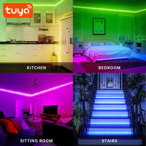 Хит продаж цветная (RGB) 5050 цветно меняющая СИД световая Tuya Smart ИК/контроллер Wi-Fi управление музыкой 5-метровая Светодиодная лента RGB комплект PST-WD301205 - Product Image 4