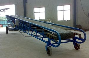 小型便携式移动料斗橡胶带输送机系统机器设备价格用于谷物木柴矿石容器装载 - Product Image 5