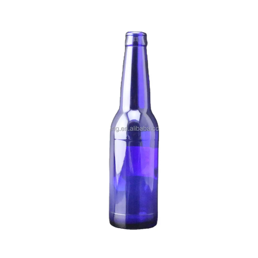 青コバルトガラスビール瓶上海Linlang卸売33cl