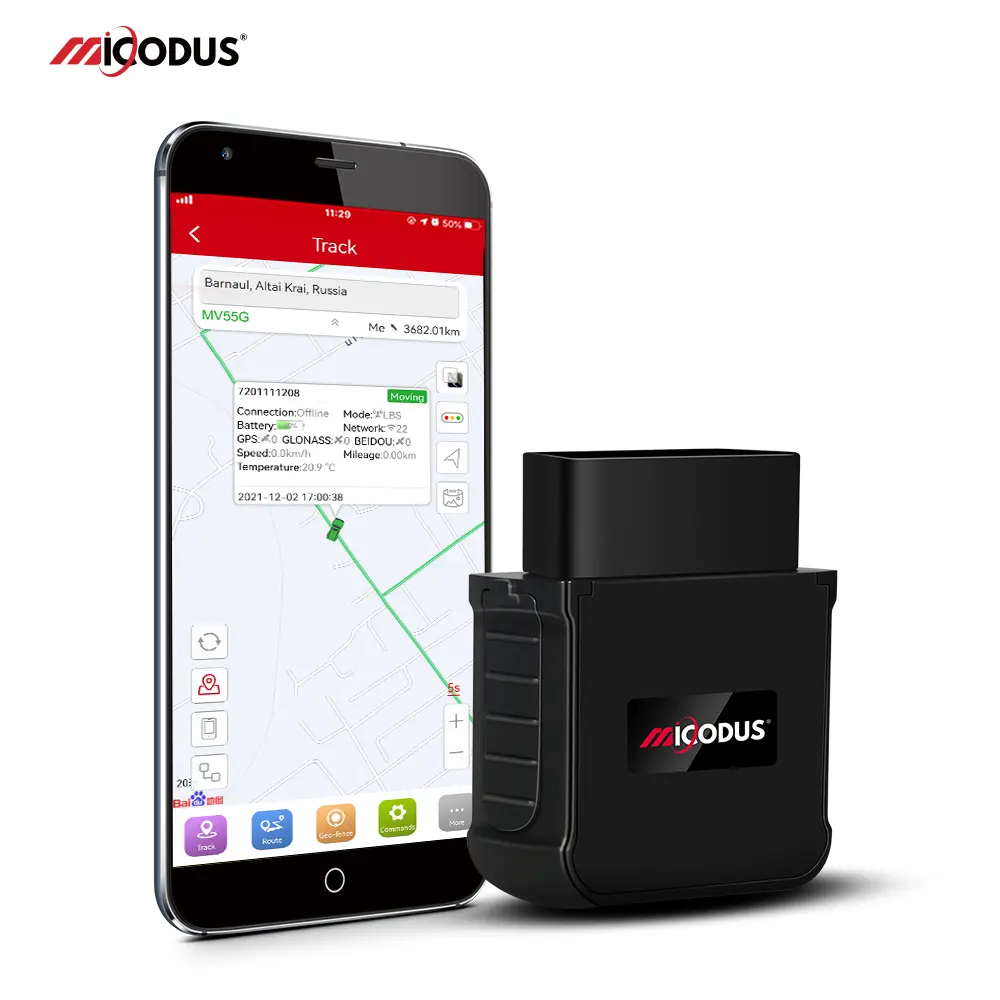 OBD GPS 트래커 4G MiCODUS MV55G 자동차 차량 추적 장치 자동 알람 실시간 추적 무료 앱 엔진 온/오프 알람