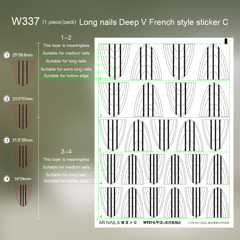 W337 adesivo francese a V profondo con armatura lunga c