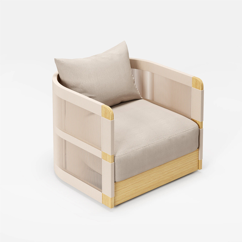 Siège simple beige-7575h61cm