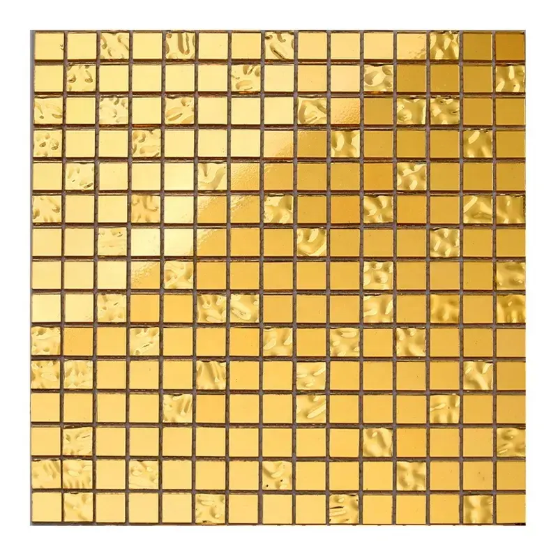 Vetro delle mattonelle di mosaico dell'oro dell'onda per la decorazione di arte della parete del bagno