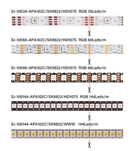 Ticaret güvencesi adresli 5V APA102C 30 60 96 144 piksel SK9822 HD107S tam renkli değişen RGB piksel LED şerit ışık - Product Image 1