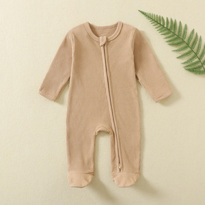 儿童连体衣秋冬婴儿爬行衣服长袖拉链爬行衣服新生儿衣服婴儿睡衣连体衣