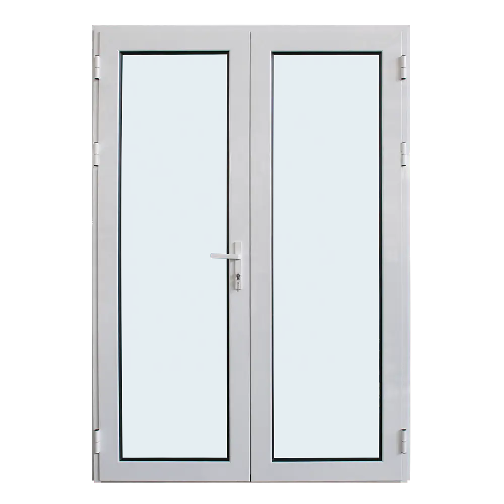 Puertas y ventanas de aluminio modernas, casa prefabricada de aluminio blanco, puertas exteriores con bisagras