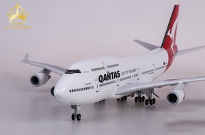 Plastik uçak modeli ölçekli LED ses aktive ışıkları Boeing 747 avustralya 1:150 uçak Model uçak - Product Image 6