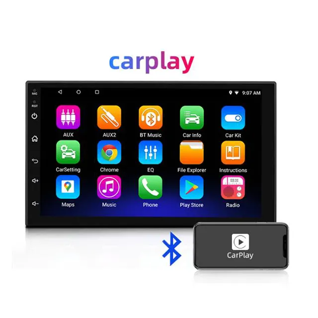 หน้าจอสัมผัสแนวตั้งระบบแอนดรอยด์7นิ้วพร้อม Apple Carplay Wi-Fi บลูทูธ GPS นำทางบนรถ