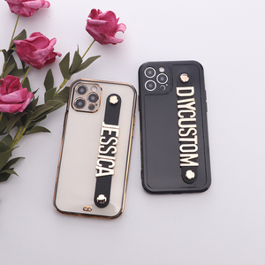 Kişiselleştirilmiş isim mektubu kayış TPU telefon kılıfı için paket ile iPhone 11 12 13 14 Pro Max Mini Xs Xr XsMax SE 7 8 artı kapak - Product Image 1