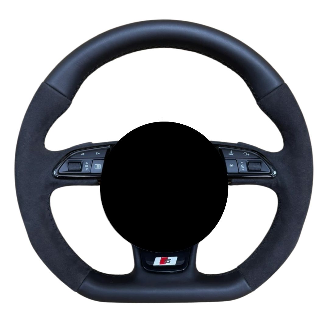 Cuir noir + Demi Alcantara