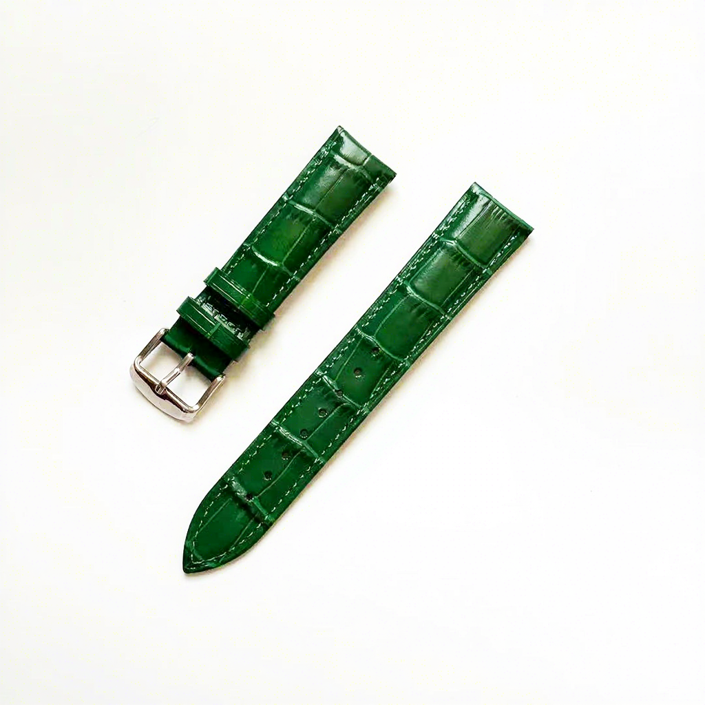 Green bamboo pattern-silver pin buckle