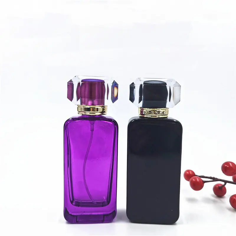 Bouteille de parfum antique 2021 oz 1.7oz, nouveau design, ancien bijoux, noir, parfum, violet, verre, 3.4 pièces