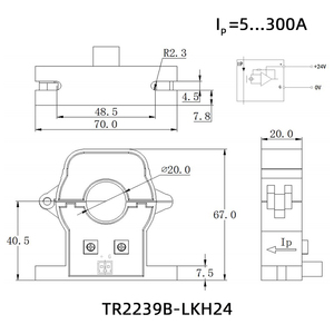 TR2239B-LKH24 <strong>Hall</strong> Current <strong>Sensor</strong> 20mm Hole Diameter Input AC 300A <strong>Output</strong> DC 4-20mA Current <strong>Sensor</strong> <strong>Hall</strong> Effect - Product Image 2