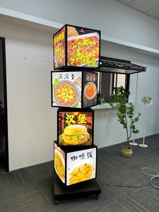 最新カスタムレストランメニュー回転ライトボックスコーヒーショップブックショップ360回転ライトボックス