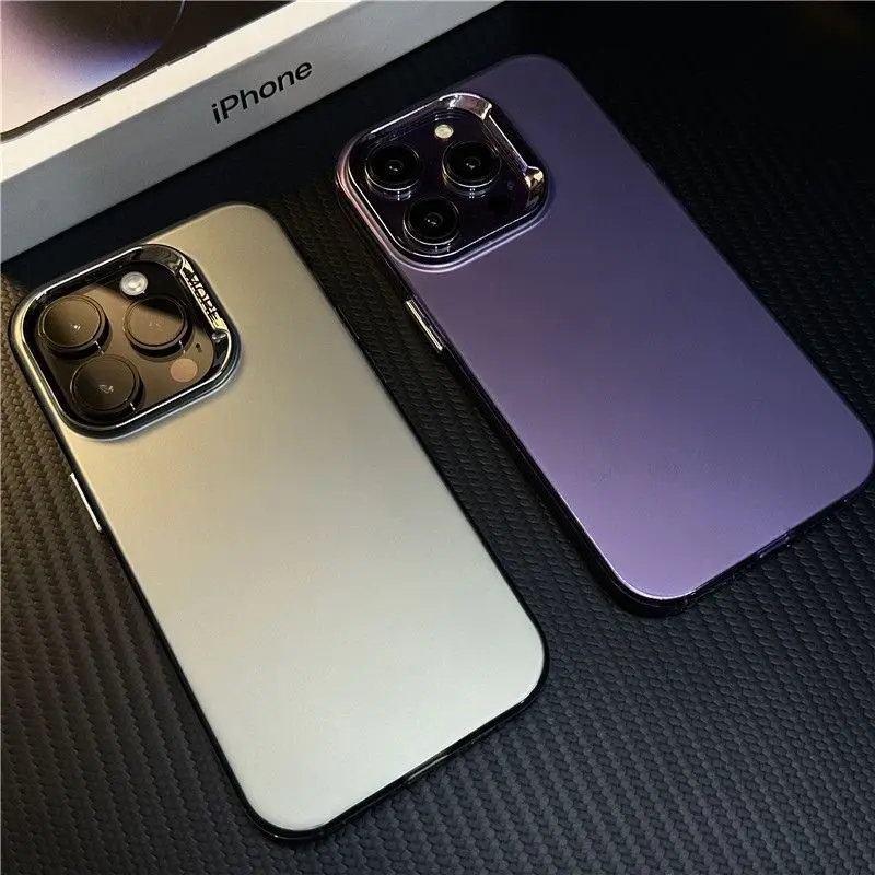 Frosted Plating Camera Huid Gevoelens Beschermende Schokbestendige Mobiele Telefoon Accessoires Hoes Voor Iphone 11 12 13 14 15 Pro Max