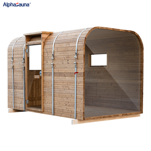 Stanze per Sauna in cedro rosso con programmi sanitari baccello per Sauna all'aperto a legna di lusso - Product Image 1