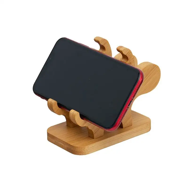 Customized Size Top Design Wooden Mobile Phone Holder For Home Office Table Use Top Quality Wood Cell Phone Stand Unique Design