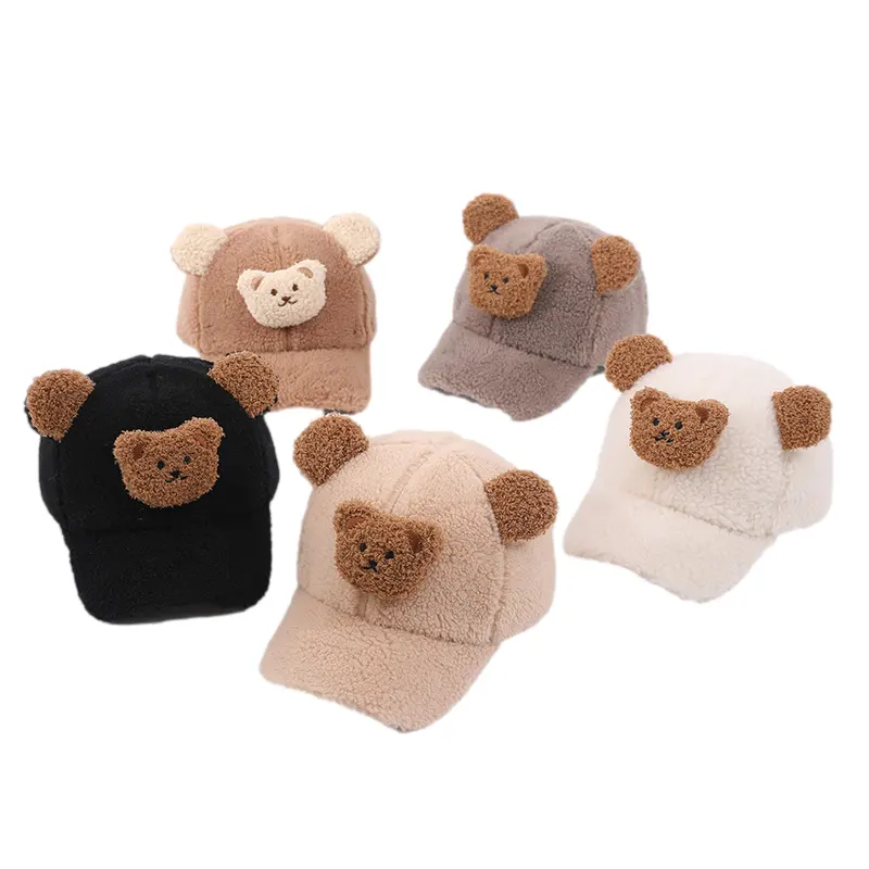 Gorras de béisbol de lana de oveja para niños y niñas, gorro de lana de oveja ajustable, accesorios infantiles, sombreros de 1 a 3 años