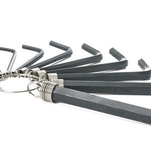 10 adet siyah finish kısa uzun kol hex anahtar tamir el alet takımı takımı hex anahtar anahtarlık yüzük allen anahtarı alyan anahtarı takımı - Product Image 3