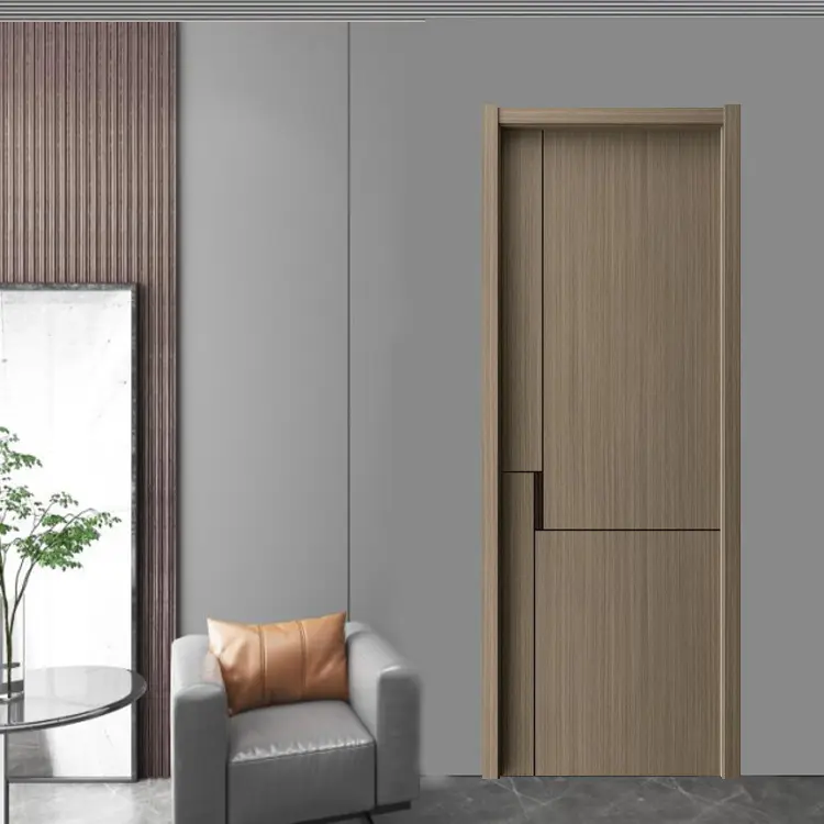 Melamin interior kayu panel tunggal desain pintu villa pintu masuk kayu