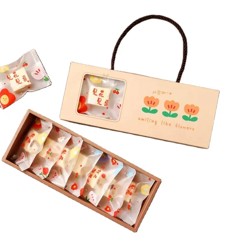 Fabricante personalizado impreso postre embalaje bolsa de papel cajas ecológicas dulces regalo Luna pastel caja para Galleta panadero