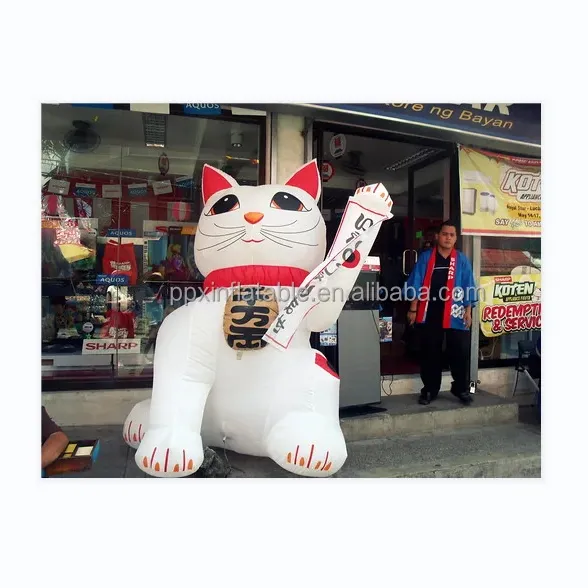 Festival felice anno nuovo decorazione del costume gonfiabile gatto fortunato giappone giocattoli palloncino gatto giapponese personaggio dei cartoni animati