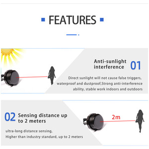 XKC-KE200 Outdoor Solar Lights with Wide-Angle Motion <strong>Sensor</strong> Automatic <strong>Proximity</strong> Detection Human Body <strong>Controlled</strong> Pir <strong>Sensor</strong> - Product Image 4