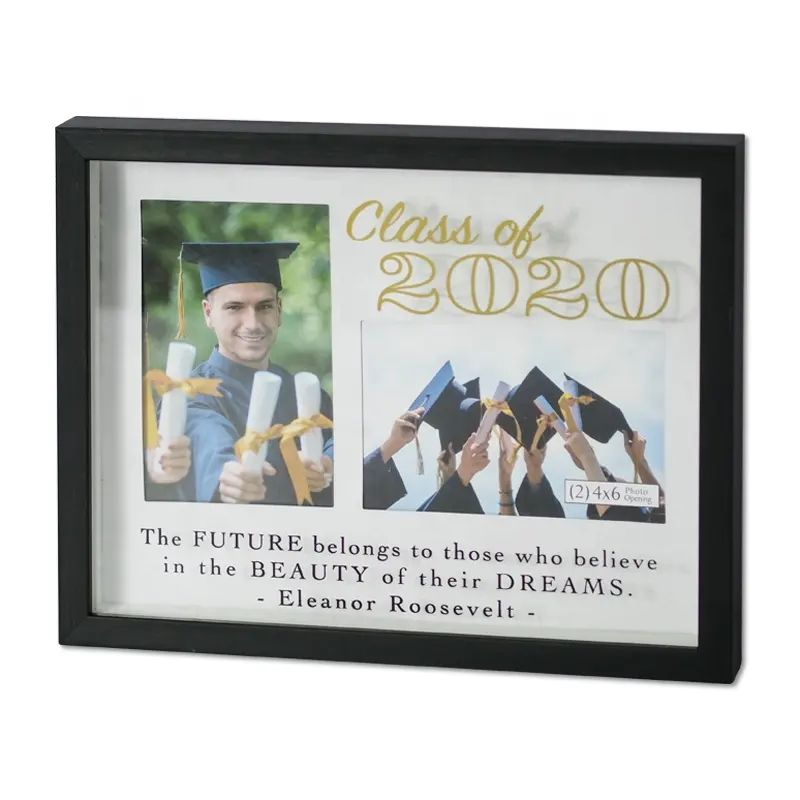 2024 졸업 사진 프레임 플라스틱의 도매 클래스, 두 개의 4x6 사진 콜라주 추억 선물을위한 검은 사진 프레임 표시