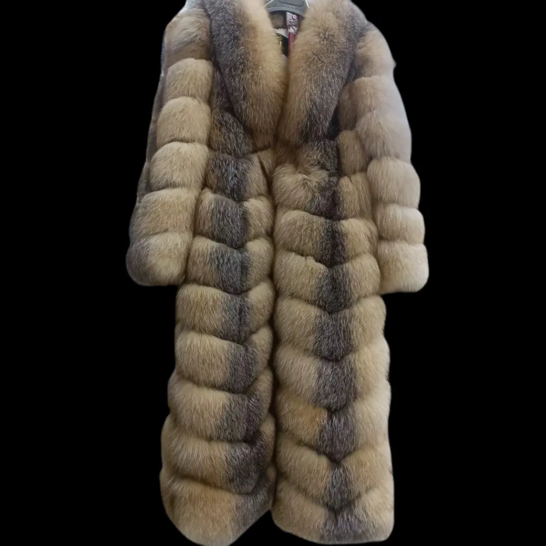 Haute qualité rabattre col en fourrure fourrure moelleux manteau de fourrure de raton laveur luxe femmes réel manteaux de fourrure de renard hiver chaud