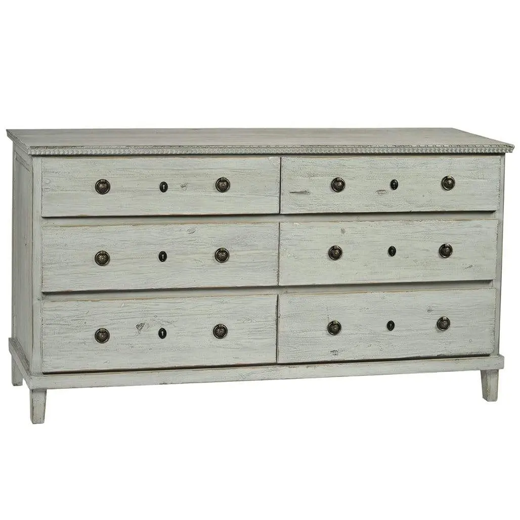 6 drawer wood antique dresser sideboard for bedroom