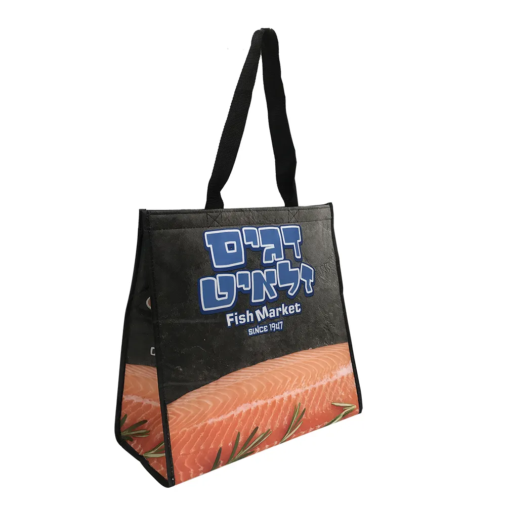 Custom Logo Pizza Thermal Cool Lunch Delivery Bag Sea food Meat Insulated Food Cooler Bags for Outdoor Beach