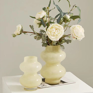 แจกันแก้วทรงน้ำเต้าทรงกลมสีเทาสำหรับตกแต่งบ้าน - Product Image 2