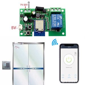 Умный модуль реле с Wi-Fi, таймер постоянного тока, беспроводной пульт дистанционного управления, самоблокирующийся, Alexa Google home