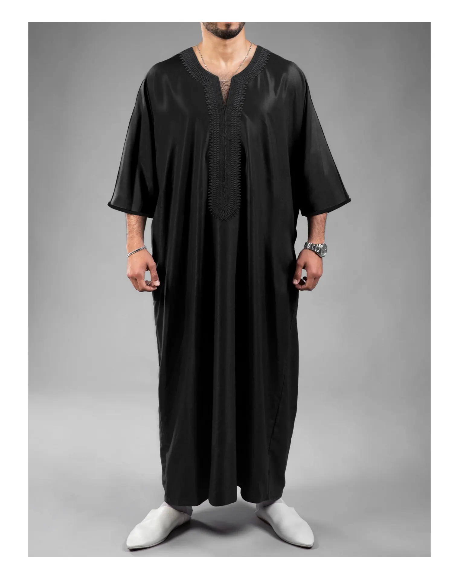 2024 vêtements musulmans traditionnels qualité islamique Abaya dubaï Robe islamique homme robes arabie saoudien marocain caftan Thobe pour hommes