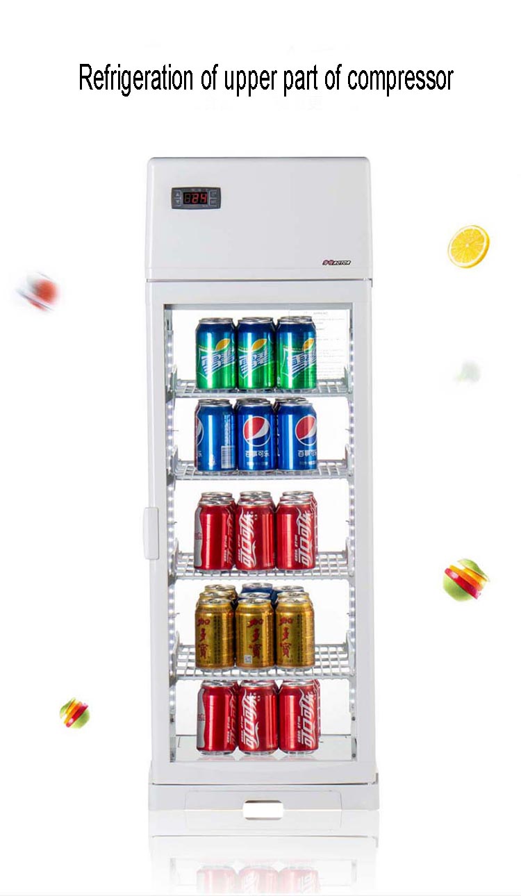 80L Glass Door Fridge For Drinks  upright beverage display refrigerators