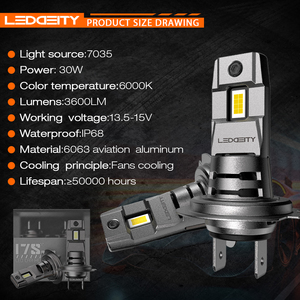 LEDDEITY 6000K 30W H1 H1 oto LED far ampulü özelleştirilebilir I7S araba sis ışık sistemi 12V yeni durum - Product Image 6