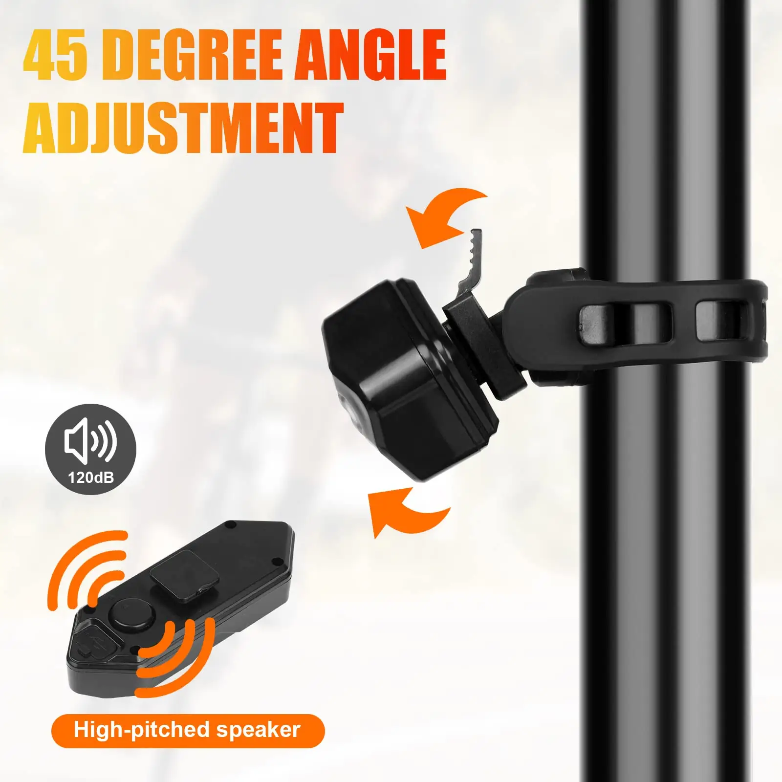 무선 원격 제어 자전거 방향 지시등 방수 LED 자전거 후미등 USB 충전식 미등 120dB 경적