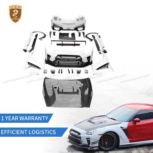 Estilo do carro Kit Corpo Vari para Nissan GTR R35 Car Bumper Assembly Saias Lado Spoiler Alta Capuz Fender Flares <span class=keywords><strong>Bodykit</strong></span> Largo - Product Image 3