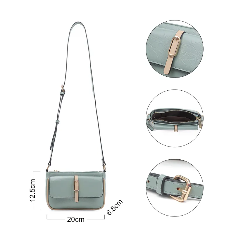Prettyzys Pu einfache leichte Flip-Paket kleine quadratische Tasche für Damen gesteppt breite Schulterband Crossbody-Tasche