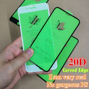 20D kavisli kenar tam kapak koruyucu cam iPhone 7 8 6 6S artı temperli ekran koruyucu için iphone X XR XS Max cam filmi - Product Image 2