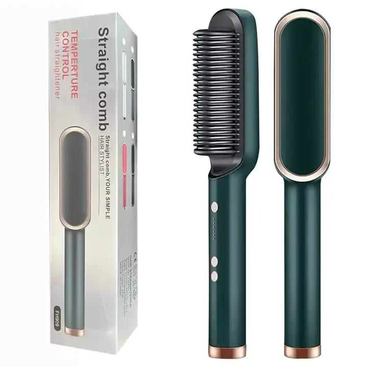 2023 Melhor Qualidade Elétrica Cabelo Escova Secador Alisador Pente Alisador De Cabelo Alta Calor Styling Brush Alisador De Cabelo Iônico